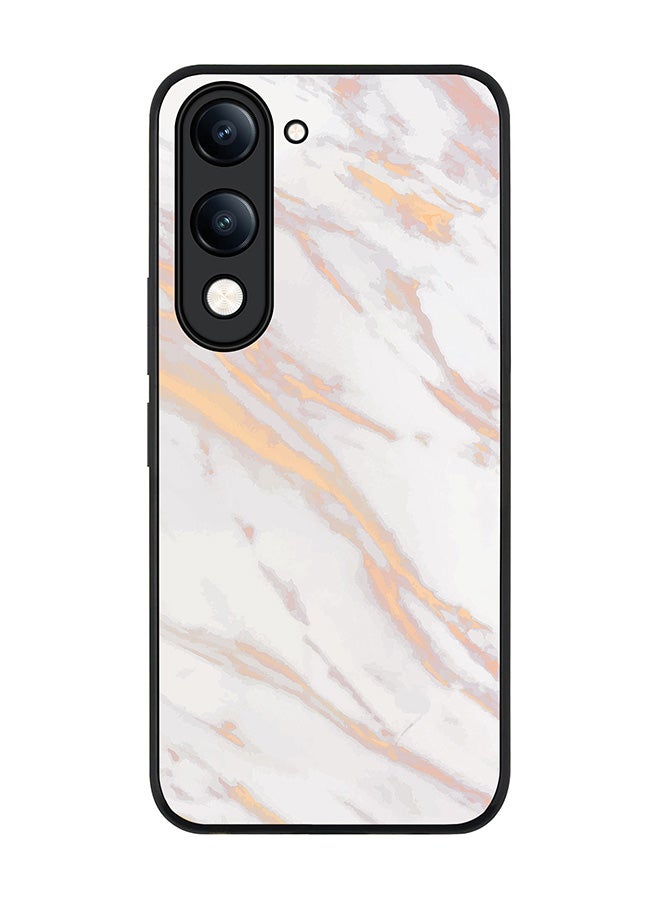 For vivo Y04 / Y29t 5G Case,Slim fit Camera Protection, Shockproof Thin Phone cover  - Marble Print Gold Grey